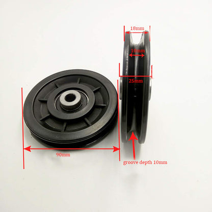 LFJ 90mm Gym Pulley Wheel, Universal Bearing Pulleys for Cable Machine Fitness Equipment Wearproof Abration Spare Part (8Pcs)