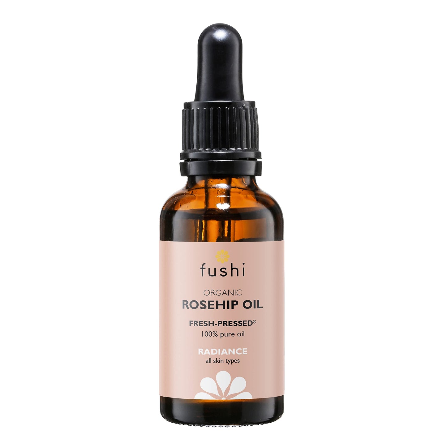 Fushi Organic Rosehip Seed Oil 30ml Best for Scars, Fine Lines & Stretch Marks min Vitamin E 18.3 mcg/g Fresh-Pressed Ethical & Vegan Society Approved