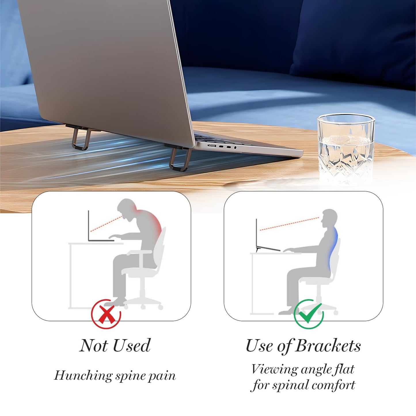 CENCERY 2 Pcs Keyboard Riser Laptop Riser Computer Keyboard Stand Keyboard Feet Double Keyboard Stand Laptop Stand Foldable Dual-Position Keyboard