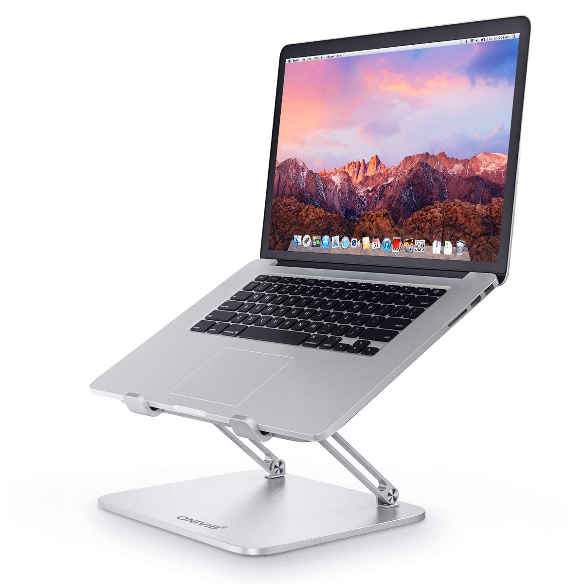 ONIVIB Laptop Computer Stand, Adjustable Tablet Holder Desk, Foldable Wide Compatible10-17 inches Computer Lapdesks, for MateBook Notebook-Silver