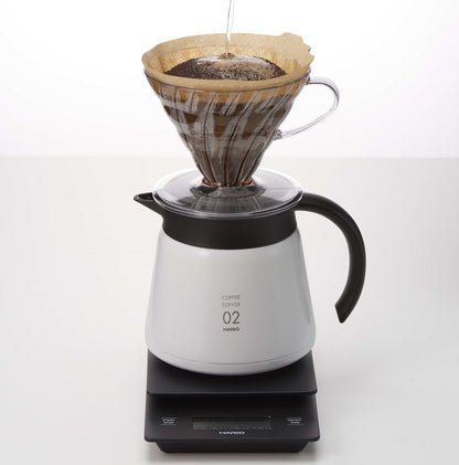 Hario CD-V60-02-white-600ml Thermal jug Insulated Server V60-02-white-600ml, Stainless Steel, White