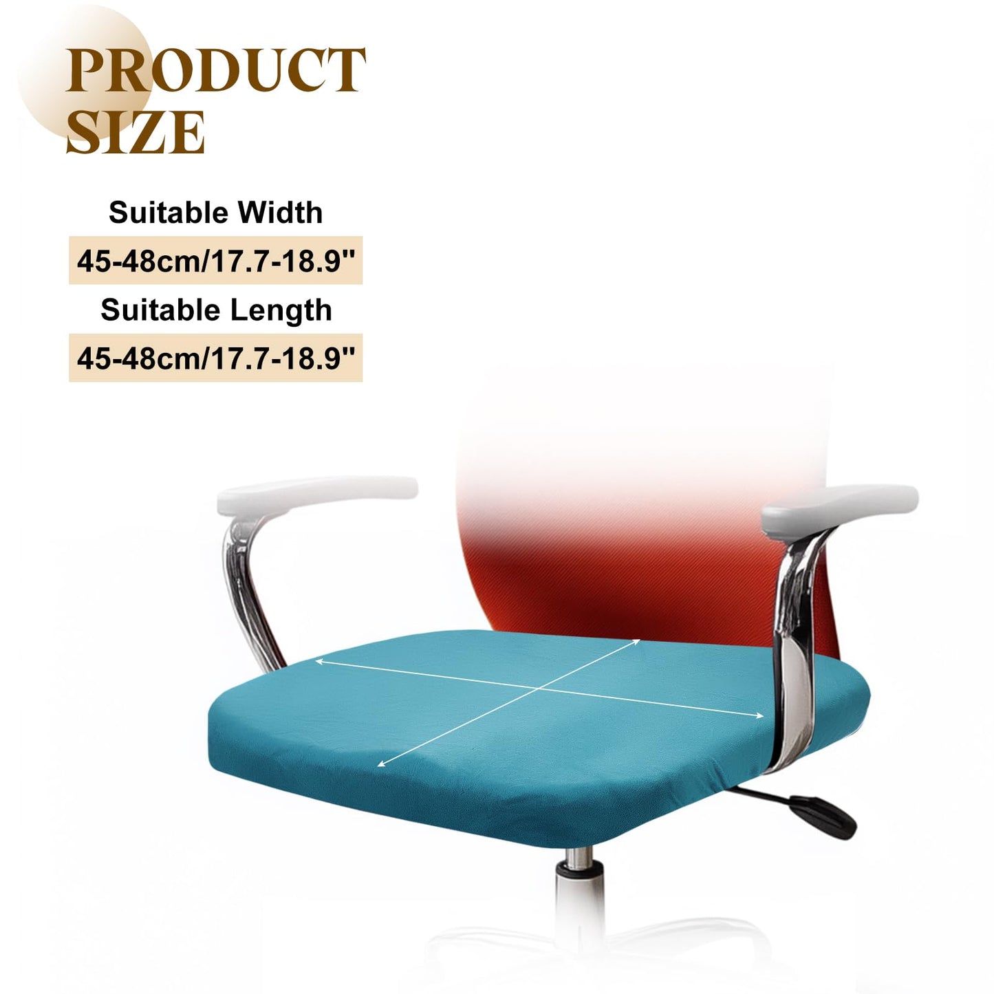 sourcing map Office Chair Cover, Stretchable Soft Rotating Chair Slipcover Washable Desk Computer Seat Cover Protector for Office Home, L(45-48cm)