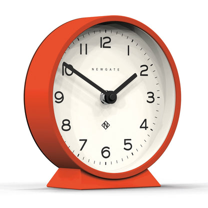 NEWGATE? M Mantel Silent Sweep Mantel Clock - 'No Tick' - A Mantelpiece Clock - Small Mantel Clock - Minimalist Dial - (Pumpkin Orange)