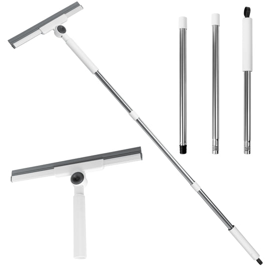 E1mity Telescopic Floor Squeegee Mop - Magic Broom with Detachable Silicone Head for Scrubbing Sweeping & Squeegee, Streak-Free, Hair-Removal Cleaning