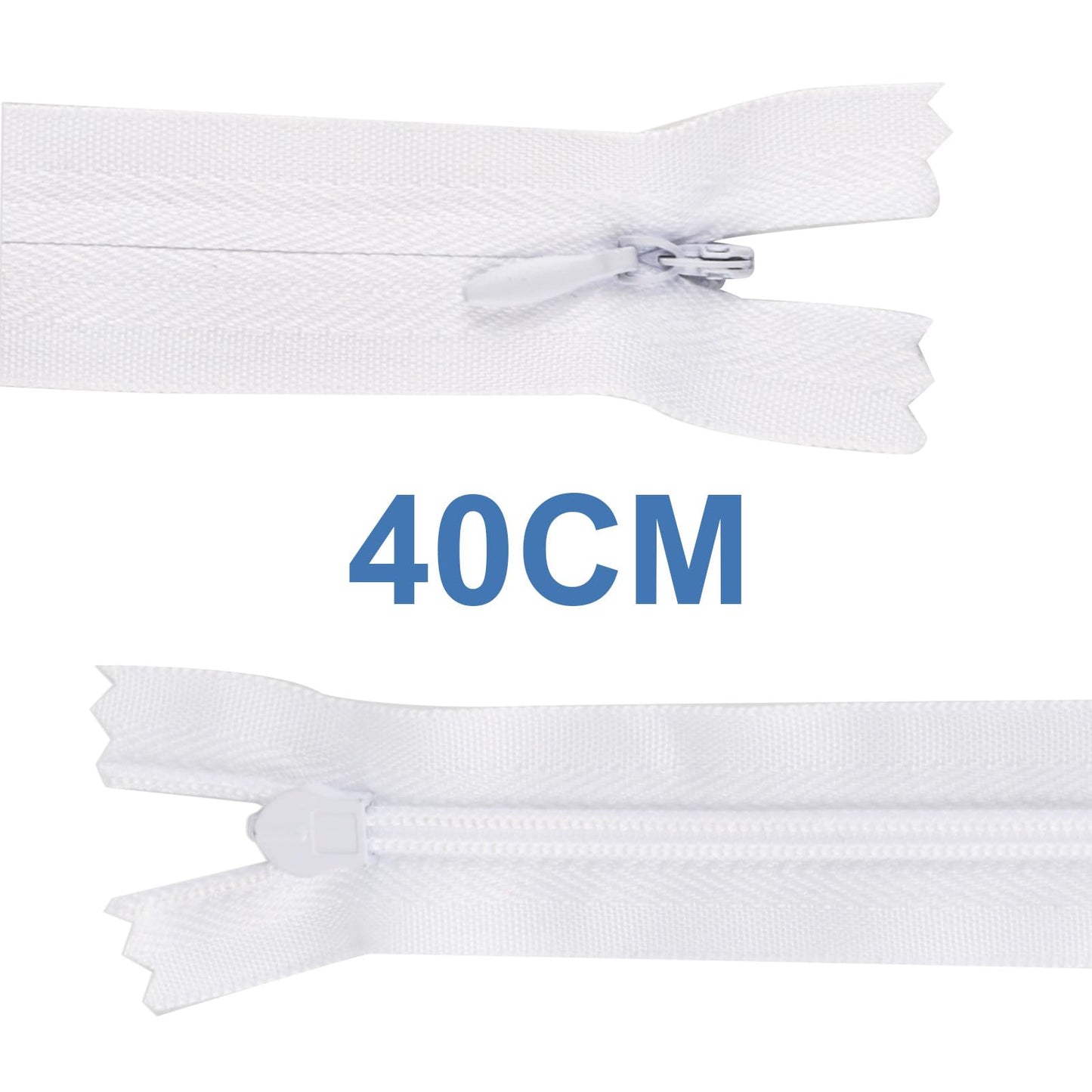 PULIANGLIU 5 Pcs Invisible Zips for Sewing, 40 cm 16 Inch White Zippers