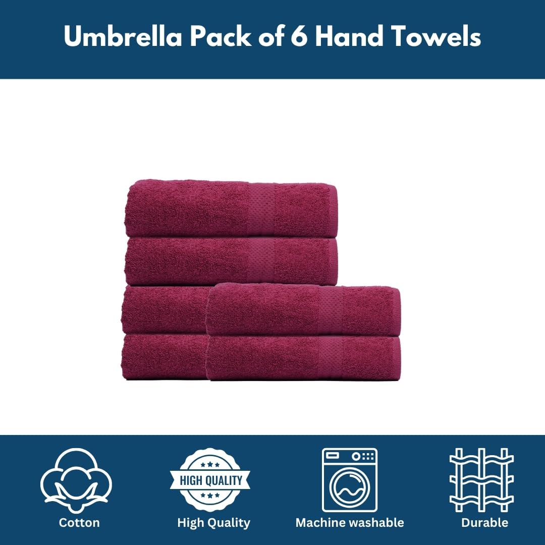 Ultra Soft & Thick Hand Towels - 6-Pack, 100% Combed Cotton, High Absorbency, Large 40 x 70 cm Hand Towels, Quick-Dry, Premium Hotel & Spa Quality
