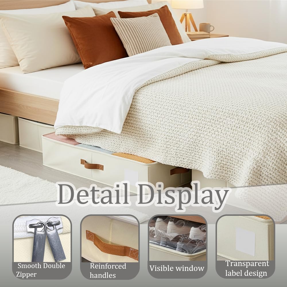 Under Bed Storage Boxes With Lids, PP Side Panel, No Base Panel, 80*40*15cm