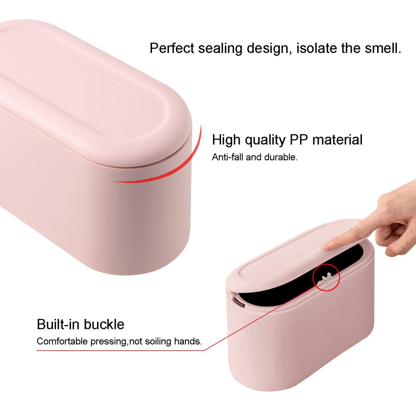 JEEZAO Office Desktop Paper Bin,Desk Trash Can with Lid, Mini Kids Table Waste Bin for Bedroom Bathroom,Storage Box for Pet Food
