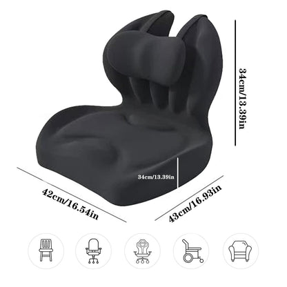 Senaire Office Chair Cushions, Comfortable Memory Foam Seat Cushion, Back Support Cushion Suitable for Car Seats, Office and Travel Backrests Black