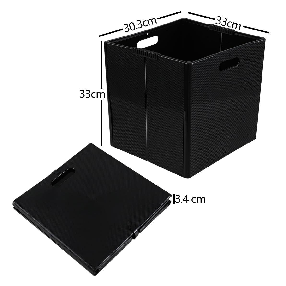 Eudokky 4 Pack Foldable Cube Storage Box, Plastic Storage Cube with Handle