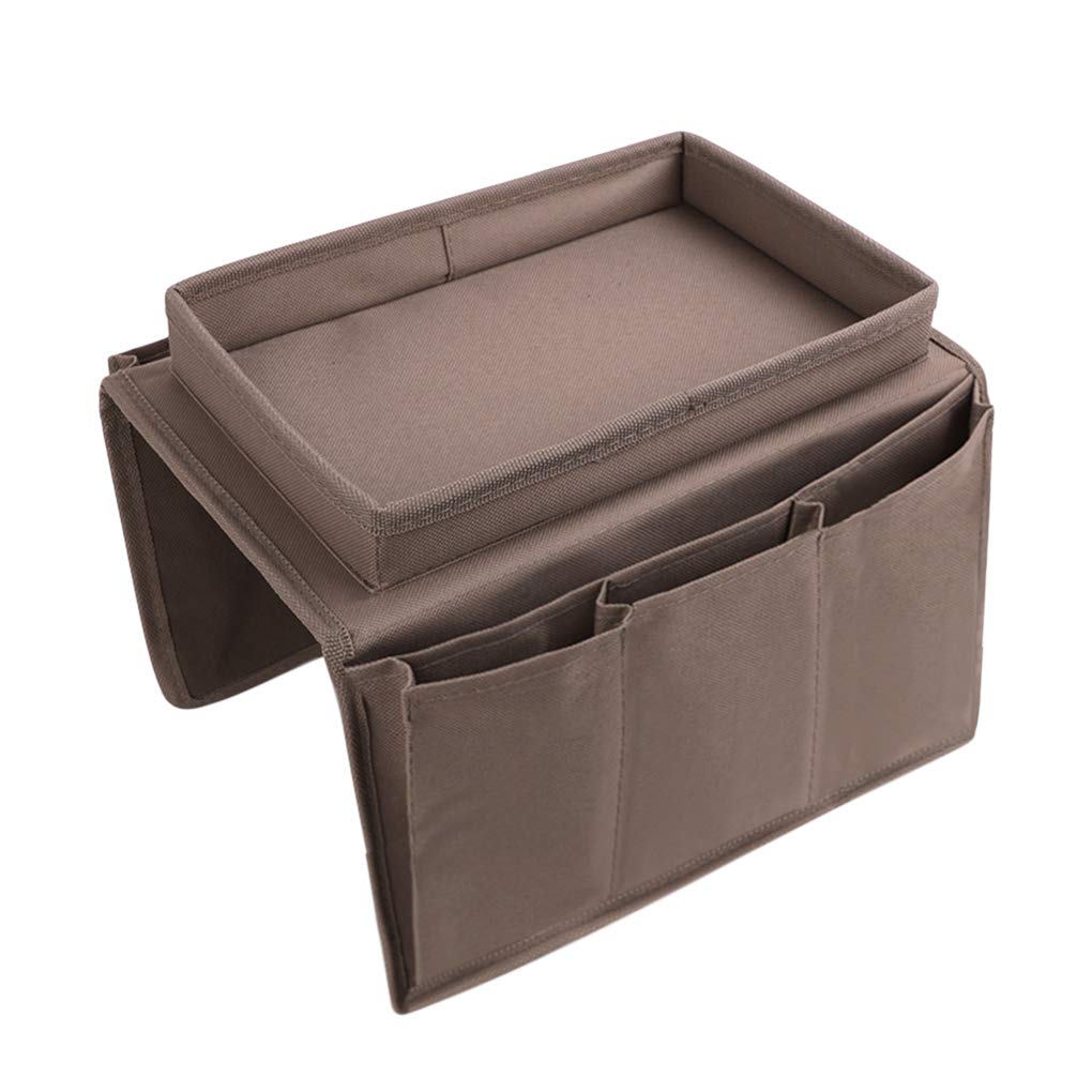 Faxianther Sofa Armchair Organiser Couch Arm Rests Storage Bag Tidy Table Bedside Chair Caddy with Snacks Tea Cup Holder Tray Magazine Books Remote
