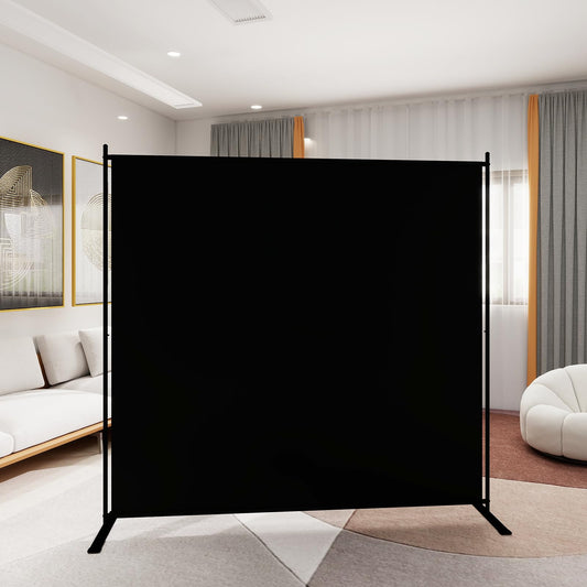 T&Jero 1-Panel Folding Room Divider, 6ft Tall Portable Privacy Screen Wall for Home and Office, Modern Freestanding Partition Separator for Bedroom,