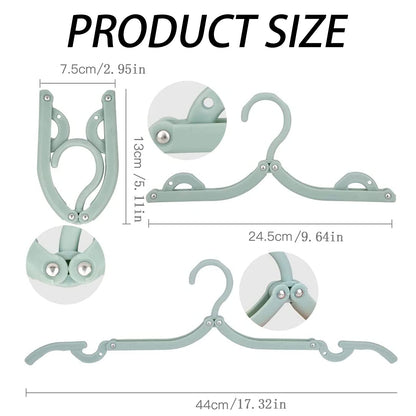 Portable Travel Hangers, 12 PCS Portable Folding Plastic Clothes Coat Hangers, Magic Folding Coat Racks Multifunction Travel Accessories for Home