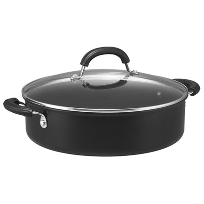 Circulon Total Non Stick Saute Pan with Lid 28cm - Induction Suitable Deep Saute Pan with Toughened Glass Lid, Durable Oven & Dishwasher Safe
