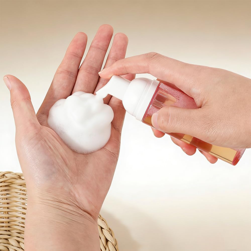 60ml/2oz Foam Pump Bottles,3 Pieces Empty Travel Foam Dispenser Refillable Pump Dispenser for Eyelash Shampoo,Soap,Facial Cleanser,Portable Mini Foam
