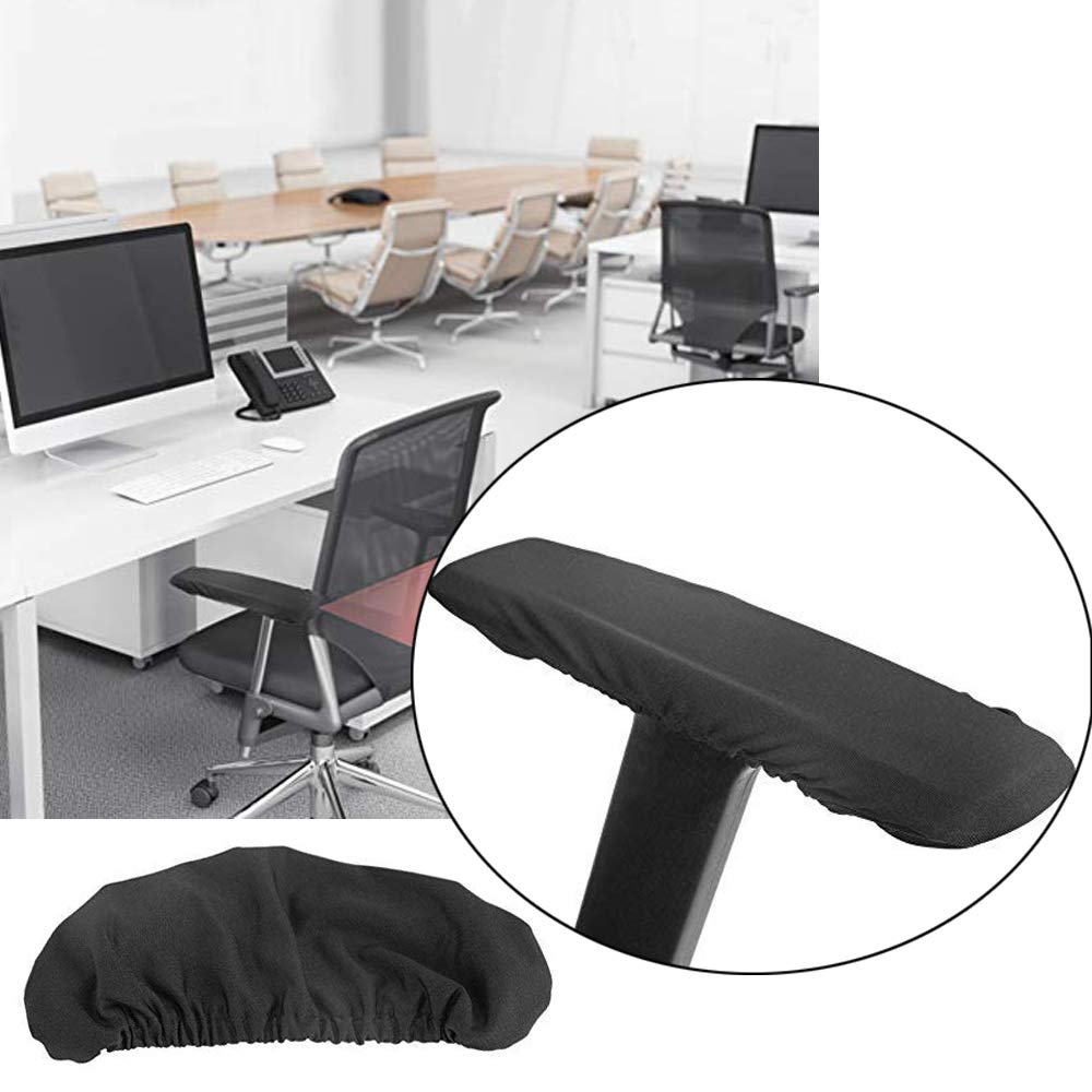 YAshunbeiYL 2Pcs Office Rotating Chair Armrest Covers Elastic Chair Armrests Cover Removable Arm Rest Pads Stretch Protector for Home Office Black