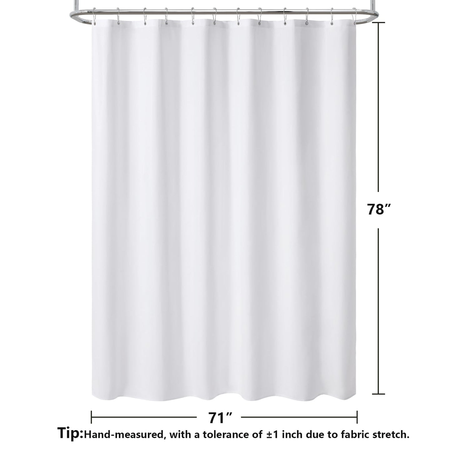 PILOTSHARK 120GSM Ultimate Waterproof Fabric Shower Curtain Liner-TPU Lamination Technology with 3 Magnets,Machine Washable,180x196.5 Inch Soft Cloth