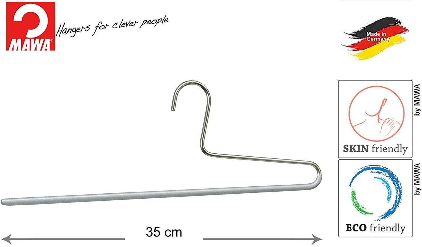 MAWA Hanger for Trousers, KH, Set of 10, Hangers for Clothes, Space Saving and Non-Slip, Perfect for Jeans, Fabric and Suit Pants
