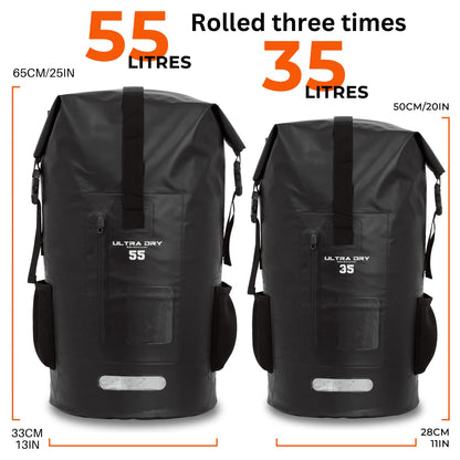 Premium 35L Waterproof Dry Bag Backpack, Sack with Phone Dry Bag, Perfect for Boating/Kayaking/Canoeing/Fishing/Rafting/Swimming/Camping/Snowboarding