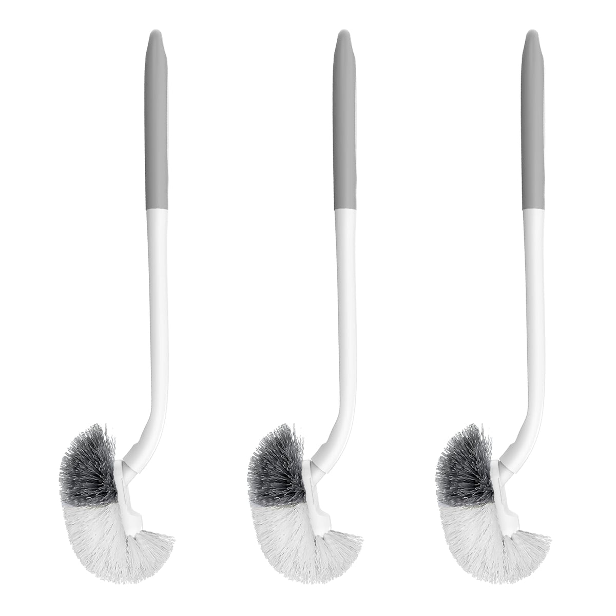SetSail Toilet Bowl Brush, 3 Pack Toilet Brushes for Bathroom Compact Size Dense and Durable Toilet Cleaner Brush for Deep Cleaning Right Angled