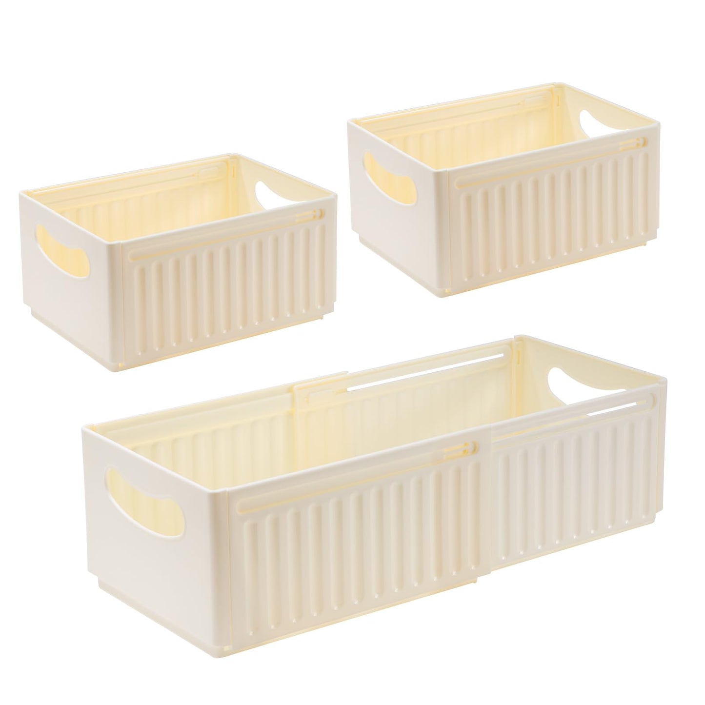 ZLLkeji Plastic Storage Baskets adjustable Cupboard Organizer Basket Storage Bin for Kitchen, Cupboard, Office, Bathroom