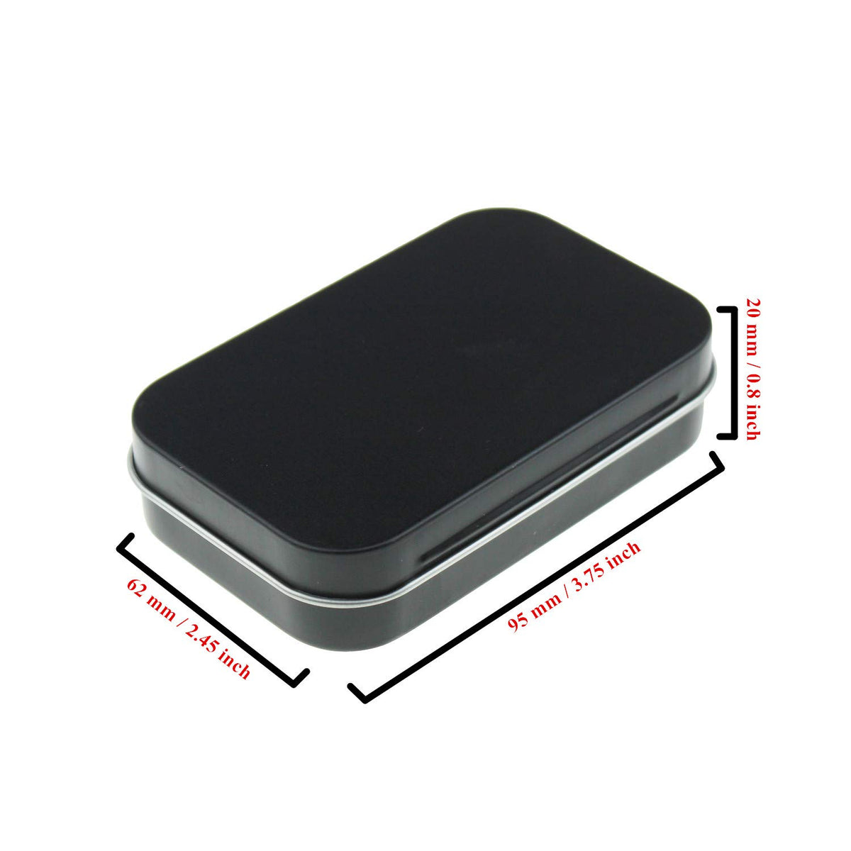 Goodma 20 Pieces Rectangular Metal Empty Hinged Tins Containers, Black