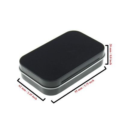 Goodma 20 Pieces Rectangular Metal Empty Hinged Tins Containers, Black