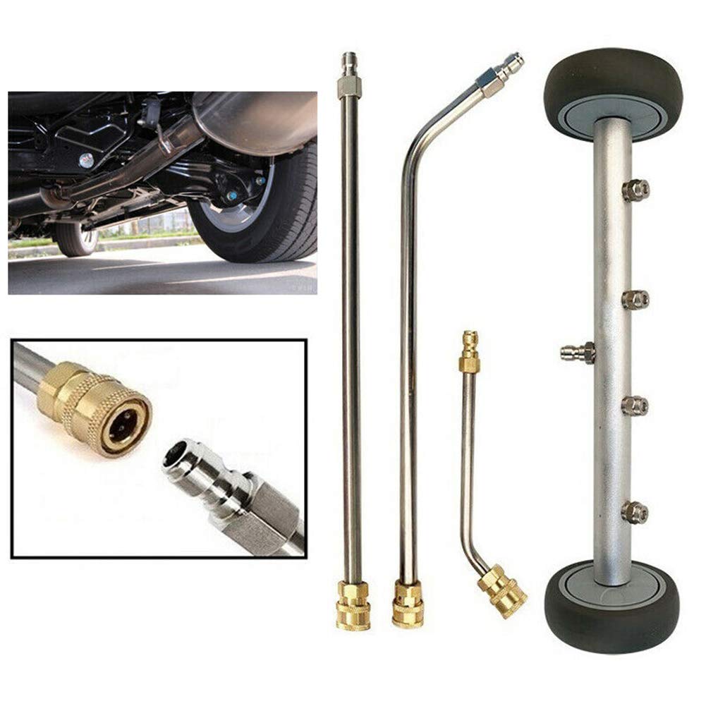 Pressure Washer, Pressure Washer Undercarriage Cleaner,Pressure Washer Accessories Stainless Steel Water Broom Portable 4 Spray Nozzle With Extenion
