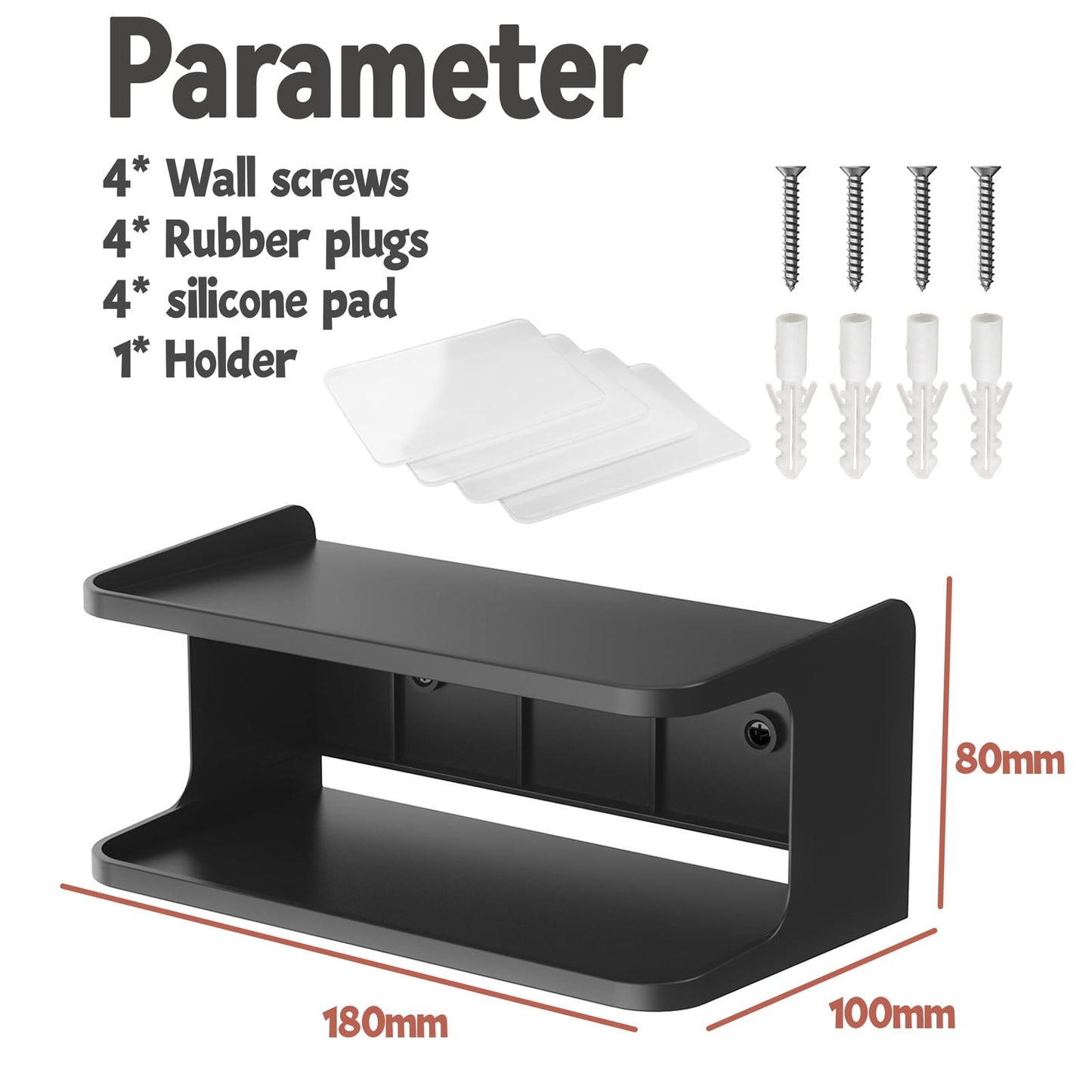 sciuU 2-Layer Structure Bedside Wall Shelf Organizer - Universal Wall Mount