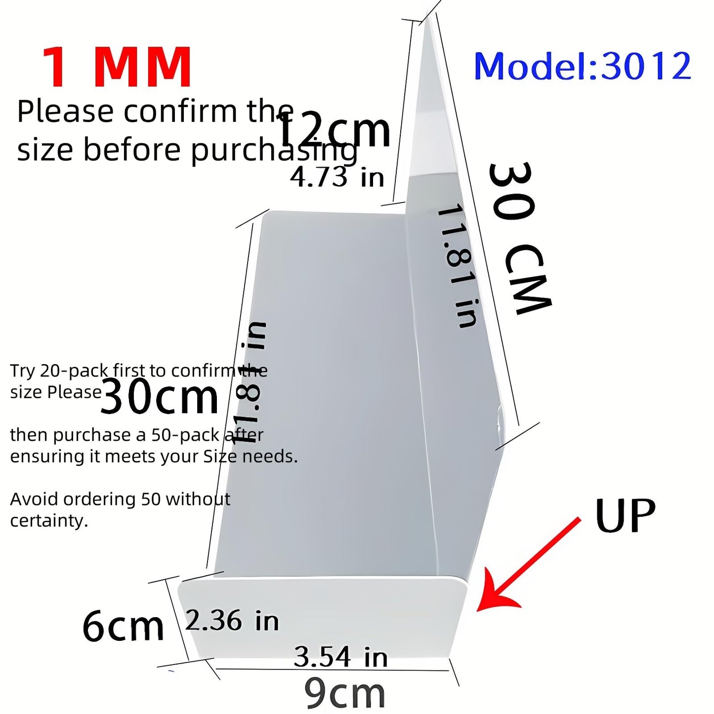 8Gnituhs 20 Pcs 30 * 12CM UP 1MM Closet Organization with PVC White Shelf Dividers - Closet Shelf Organizer for Clothes