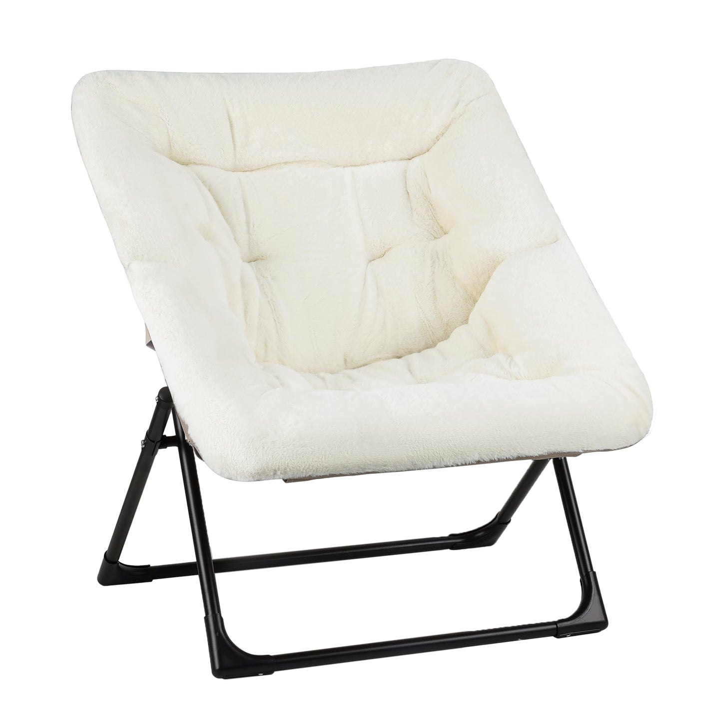 Mordchil EU Armchair Saucer Chair, Comfy Faux-Fur Reading Chair for Bedroom, Oversized Accent Moon Chairs for Teens and Adults