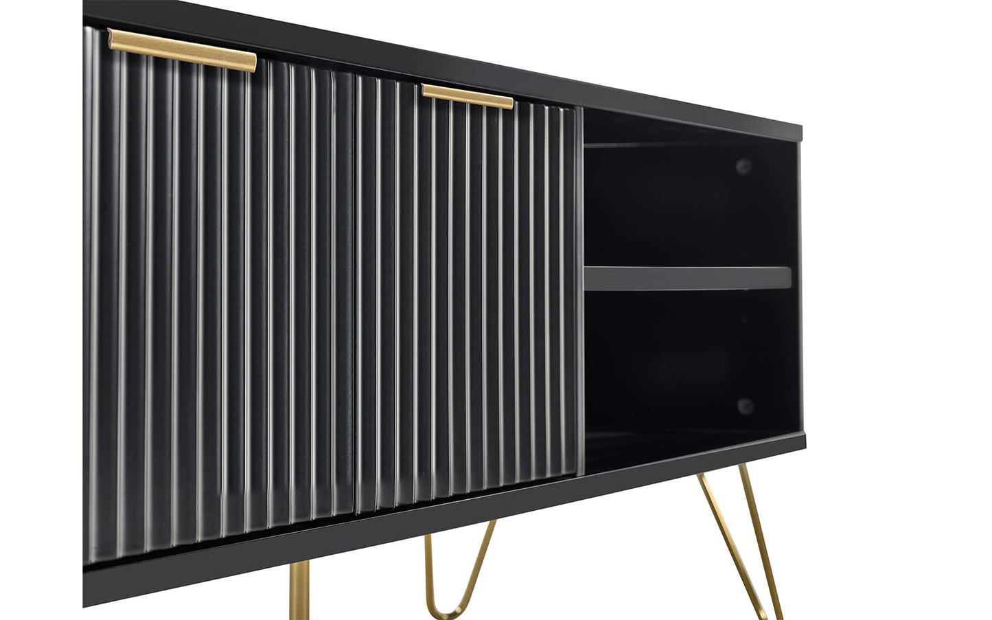 Julian Bowen Murano TV Unit for up to 65" TVs, Black - H50 x W150 x D40cm