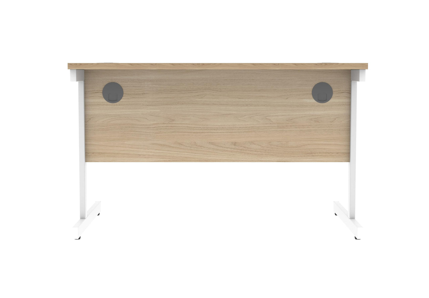 Office Hippo Essentials Rectangular Writing Computer Work Place, Home Office Desk with Cable Port Management, MFC, Canadian Oak, 120x80cm