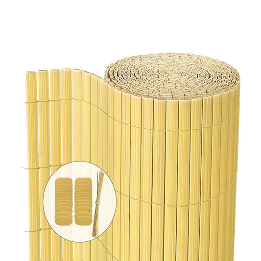 VOUNOT PVC Privacy Screening Fence 80 x 500 cm, Double Reinforced Struts Privacy Protection for Garden, Balcony and Terrace, Wind and Sun Protection