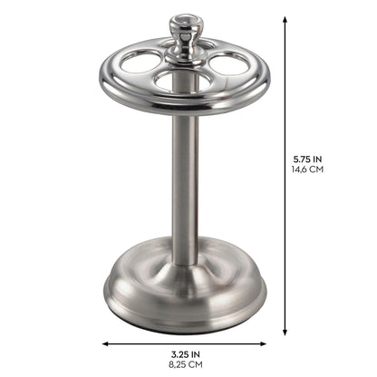 iDesign York Metal Toothbrush Holder/Stand for Cosmetic and Makeup Storage, Made of Stainless Steel, Split Finish,3.25” x 3.25” x 5.75”