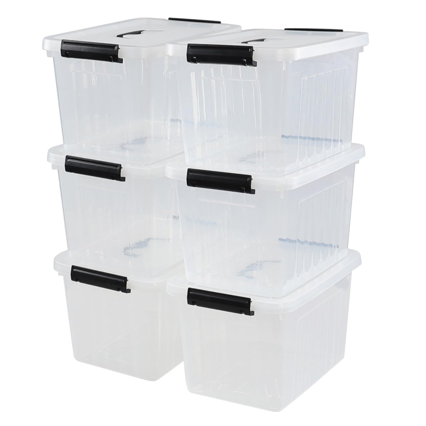 Afromy 12 Litre Storage Box with Handle and Lid, Set of 6 Storage Bin