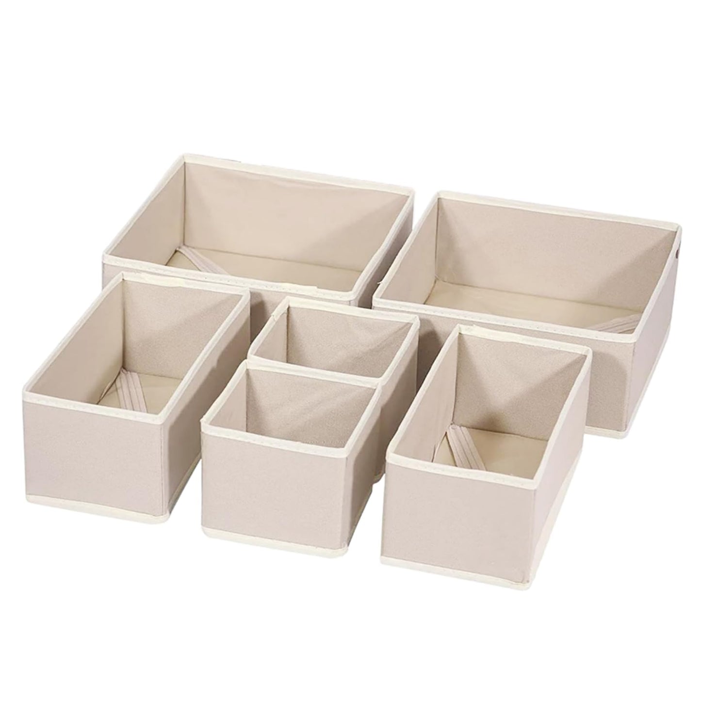 Kiswleon Clothes Drawer Organisers,6-Piece Drawer Dividers, Folding Wardrobe Drawer Divider Clothe for Bedroom Fabric Underwear