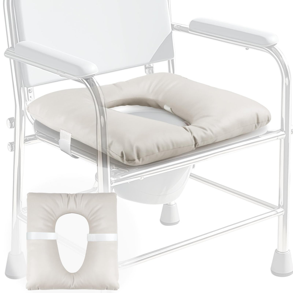 RoamReady Bedside Commode Cushion, Seniors Portable Seat Cushion for Toilet