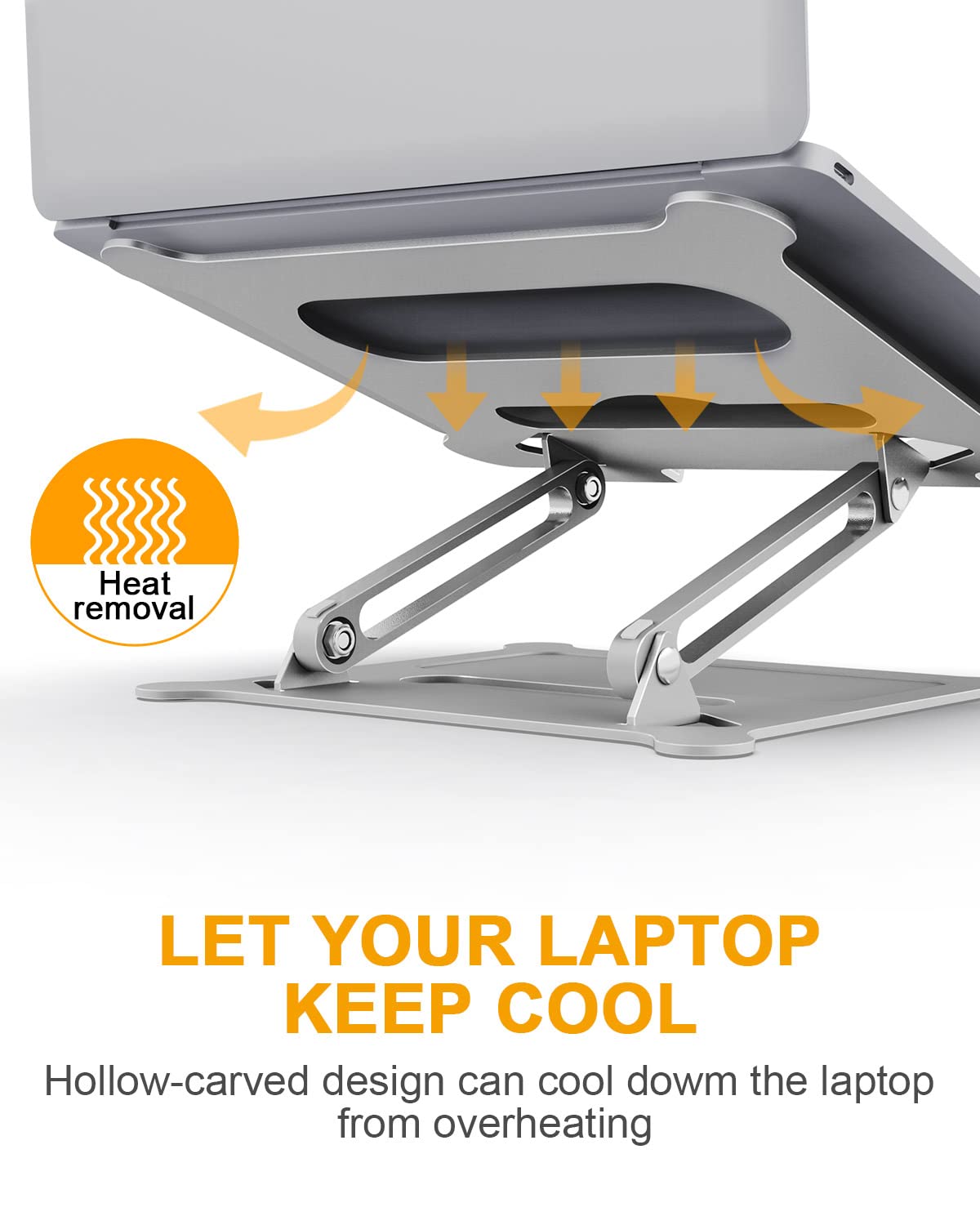 Maxesla Laptop Stand Holder - Aluminum Foldable Portable Ventilated Desktop Laptop Holder, Ergonomic Laptop Stand with Anti-Skid Design