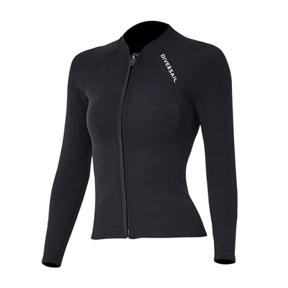 EUPTE 2mm Wetsuits Women/Men Long Sleeve Jacket UPF50+ UV Protection Diving Skin Suit Top for Scuba Diving Snorkeling Surfing Swimming (men, M)