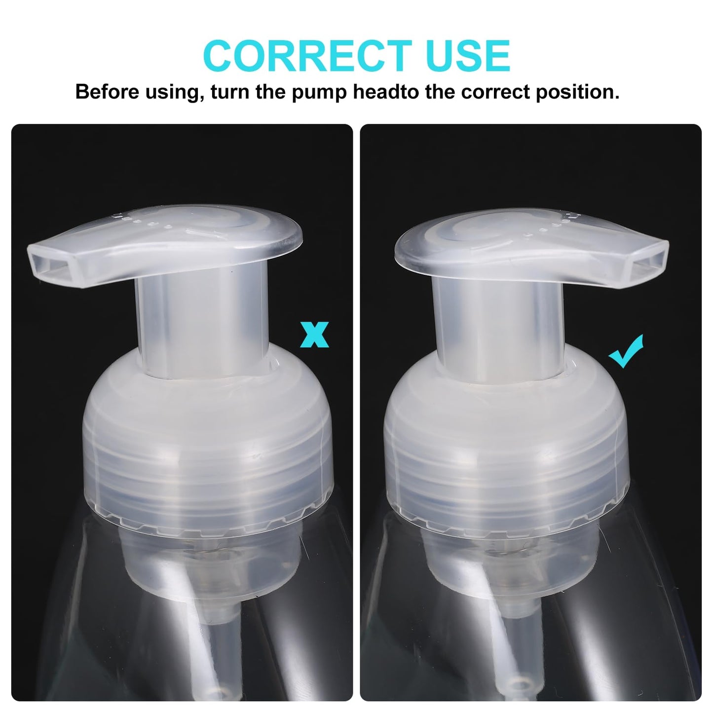 qxayxa 4-Pack 350 mL Foaming Soap Dispensers, Refillable Plastic Pumps