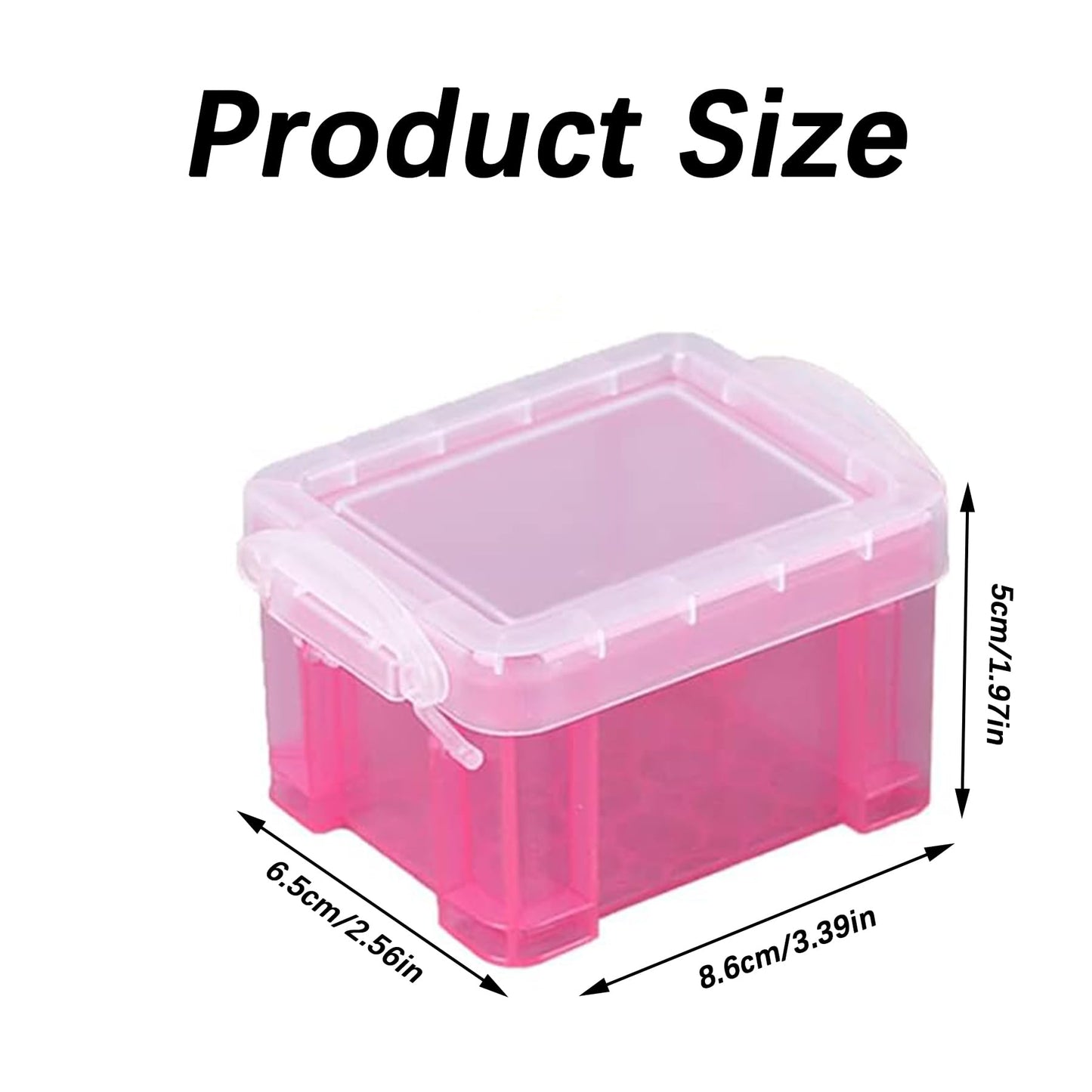 LZZEM 6PCS Small Plastic Storage Set Colorful Stackable Storage Boxes With Lids and Snap On Buttons Ideal for Beads Office Supplies Cosmetics Craft