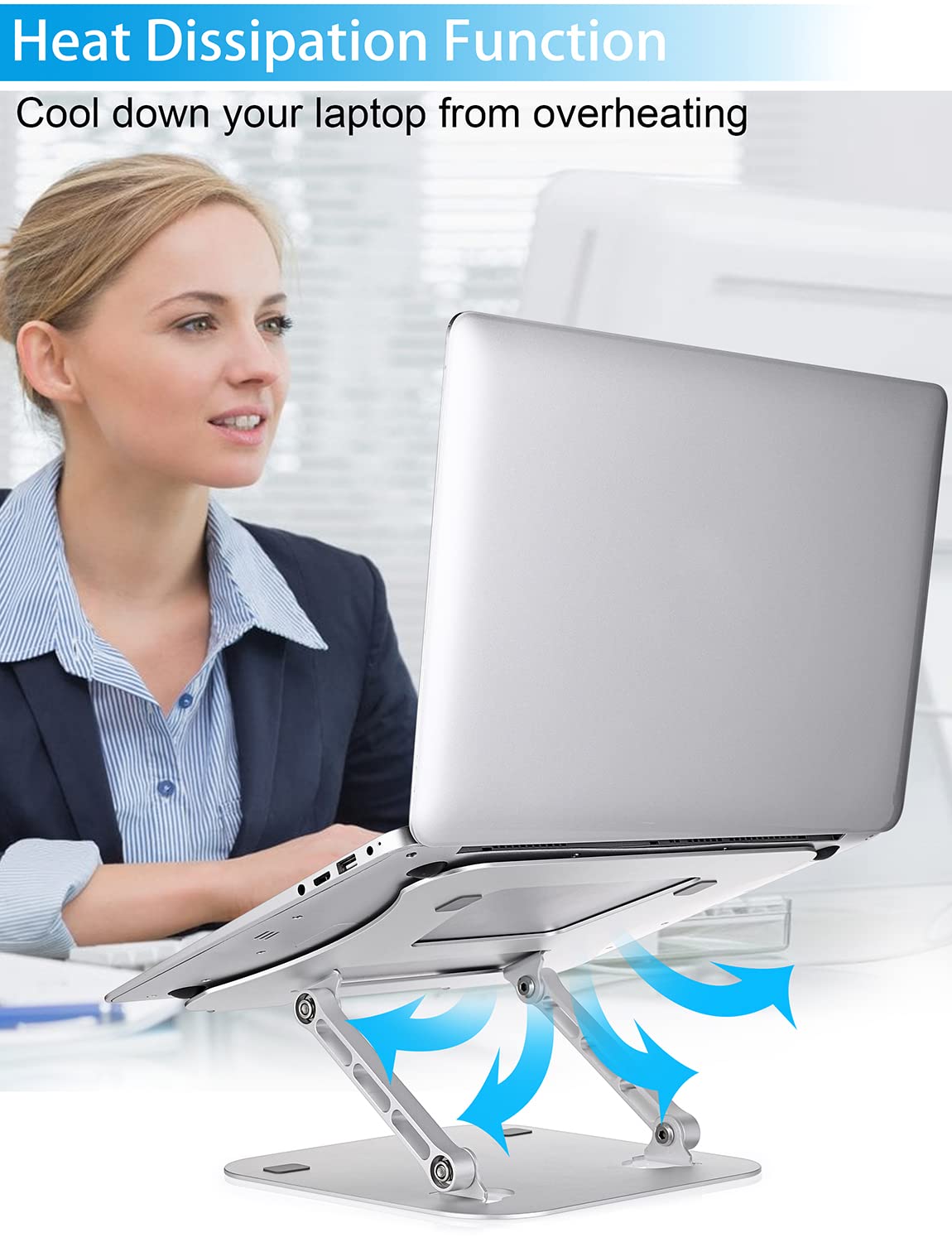Usoun Laptop Stand, Laptop Holder, Multi-Angle Stand with Heat-Vent, Adjustable Notebook Stand for Computer up to 17 inches