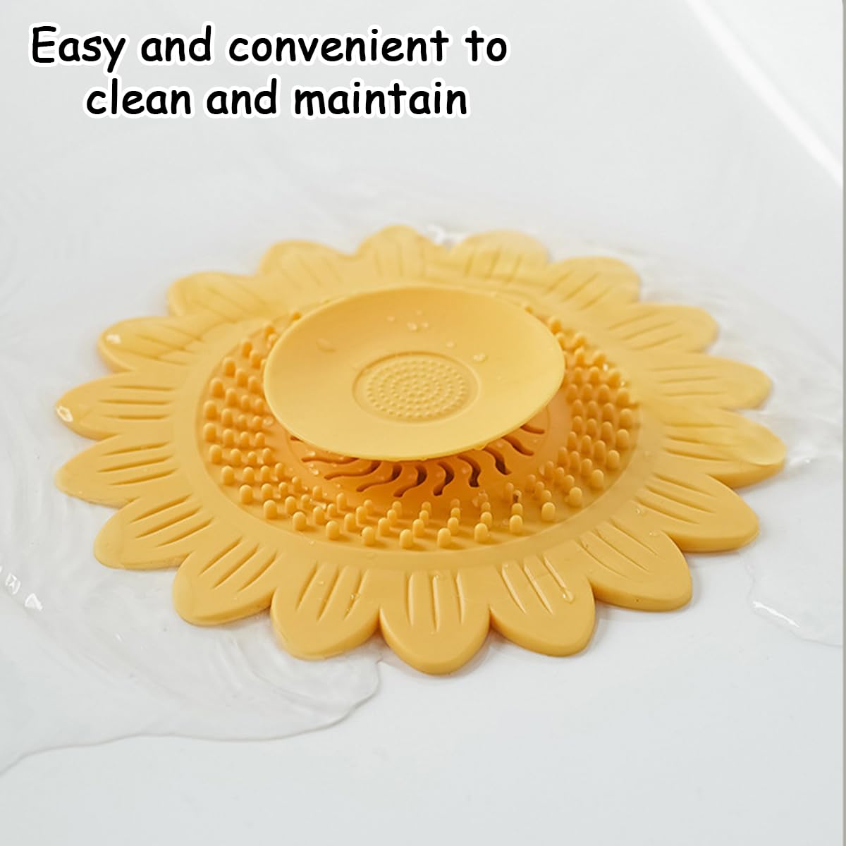 4 PCS Flower Silicone Sink Stoppers Drain Hair Stopper Bathtubs Drainage Plugs Universal Shower Tub Plug Extra Large Shower Drain Covers Protector