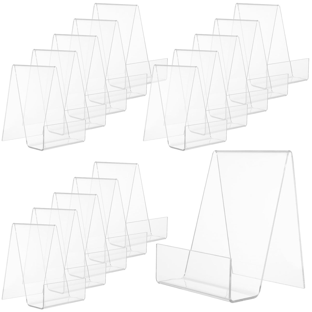 CYEER 16 PCS Book Stand 7.5 x 9 x 10.5 cm, Acrylic Display Stand Book Holder, Clear Display Stand Book Stands for display Books, Picture Albums, Menu