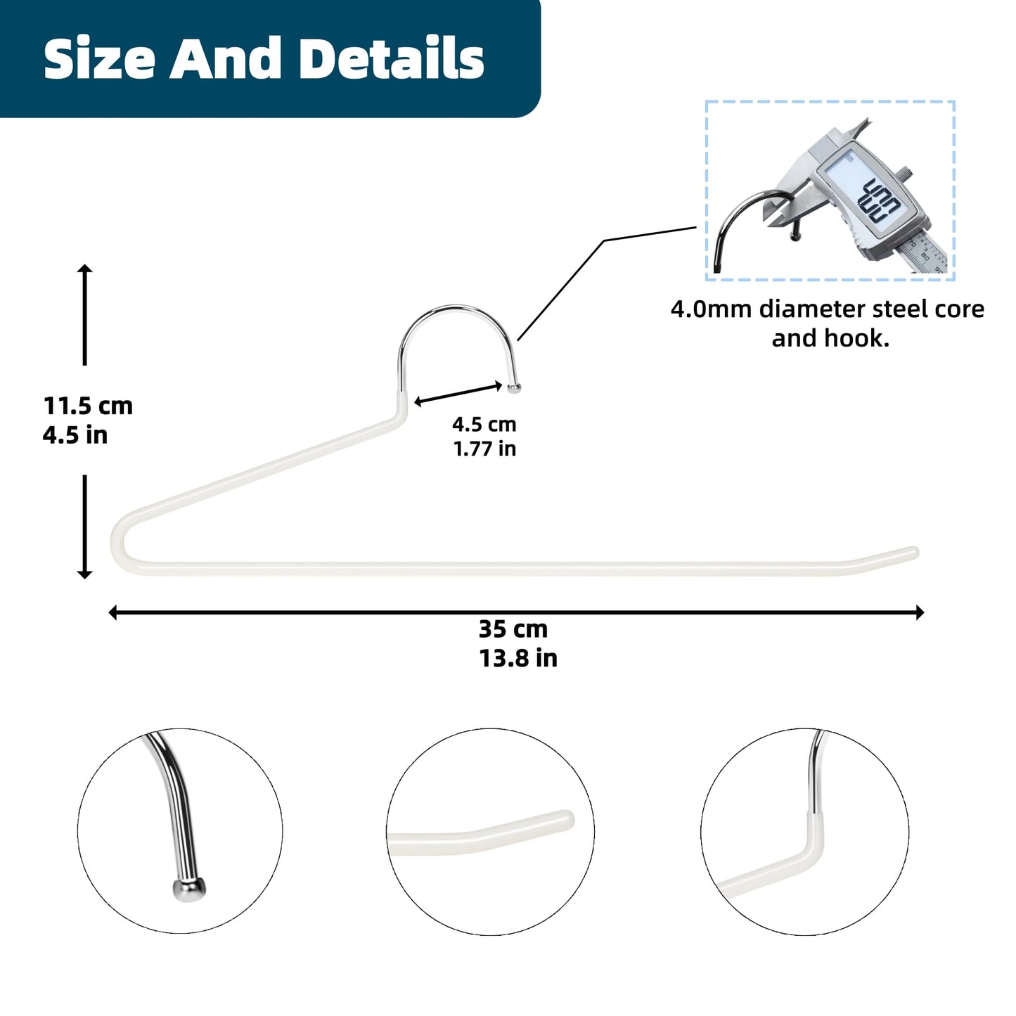 EssenFlolis 20 Pack Non-Slip Open Ended Metal Trouser Hangers Space Saving