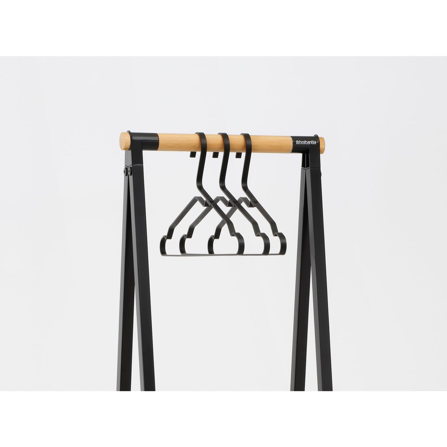 Brabantia - Linn Clothes Rack, Compact - Free Standing Clothing Rail - Clothes Storage - Hang, Air, or Dry Clothes - Sturdy Steel Frame & Bamboo Rod