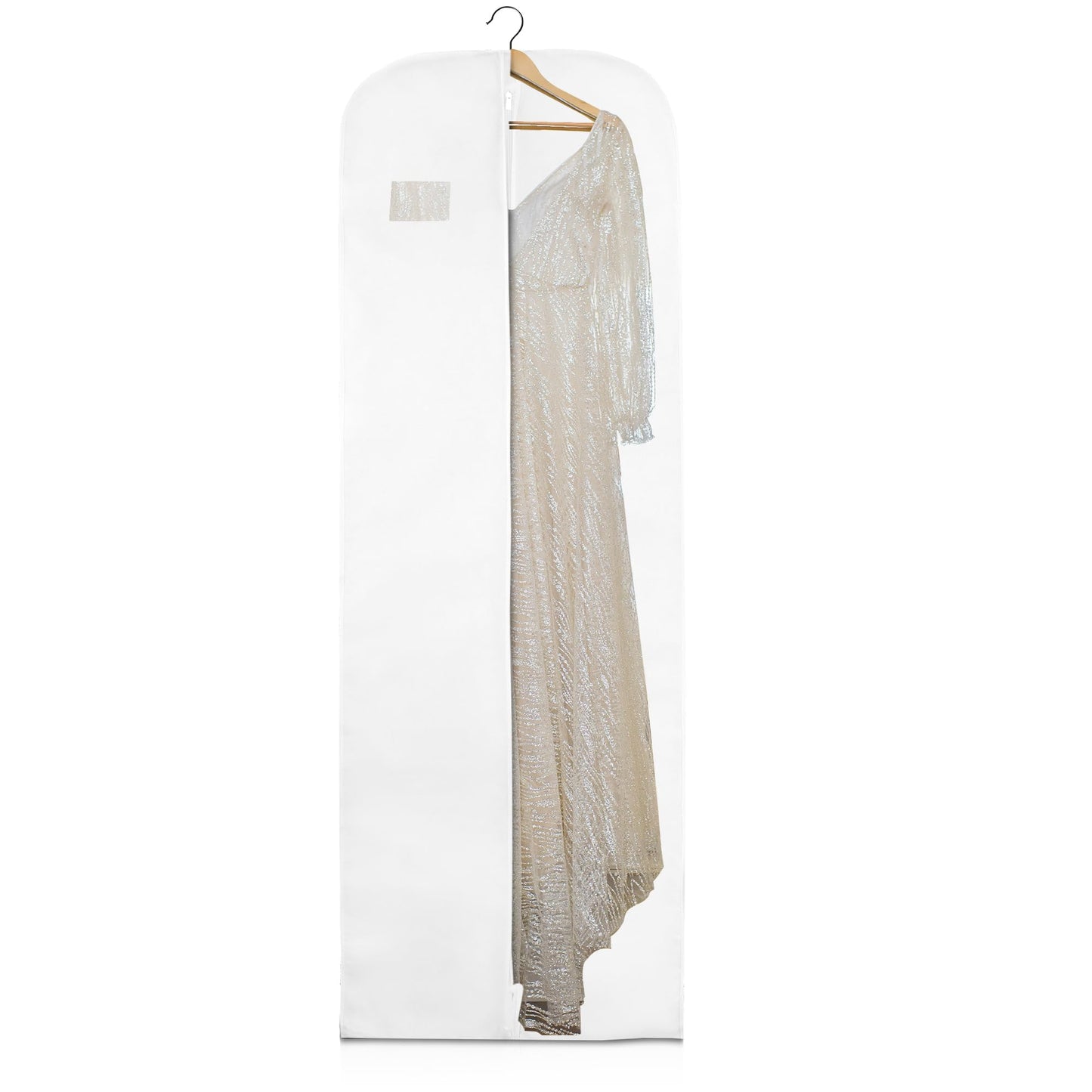 Wedcova Dress Bag | Hanging Garment Bags | Full Length Travel Covers | Wedding Long Clothes Storage Cover with Zipper for Women | 72 Inch (182cm)