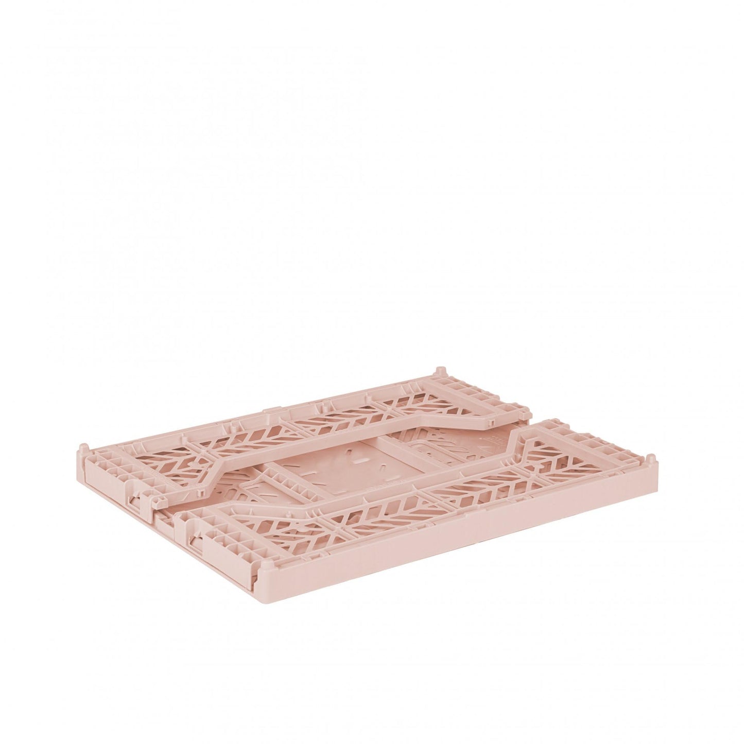 Ay-Kasa Folding Crate, Sturdy Folding Box, Plastic, Stackable, Milk Tea, Midi (40 x 30 x 14 cm)