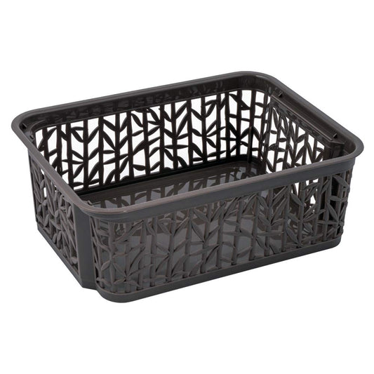 BranQ - Home essential Universal, multifunctional, adjustable storage basket in bamboo design, BPA-free plastic, size S - 2.5 litres, 1 piece